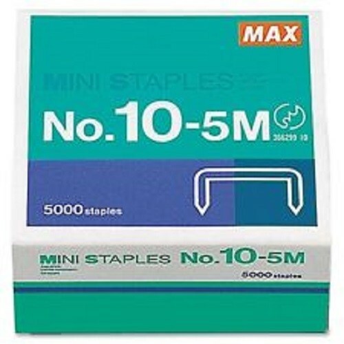 Max USA Nu 10 5M Mini Staples 5000 ct New US For Coin Flips Fit HD-10DF Free S&h