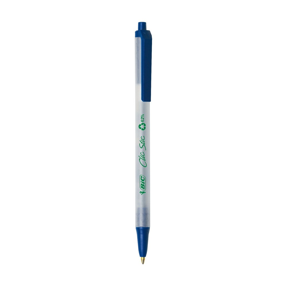 BIC Ecolutions Clic Stic Ballpoint Pens, Blue, Medium Point, 48 Pack