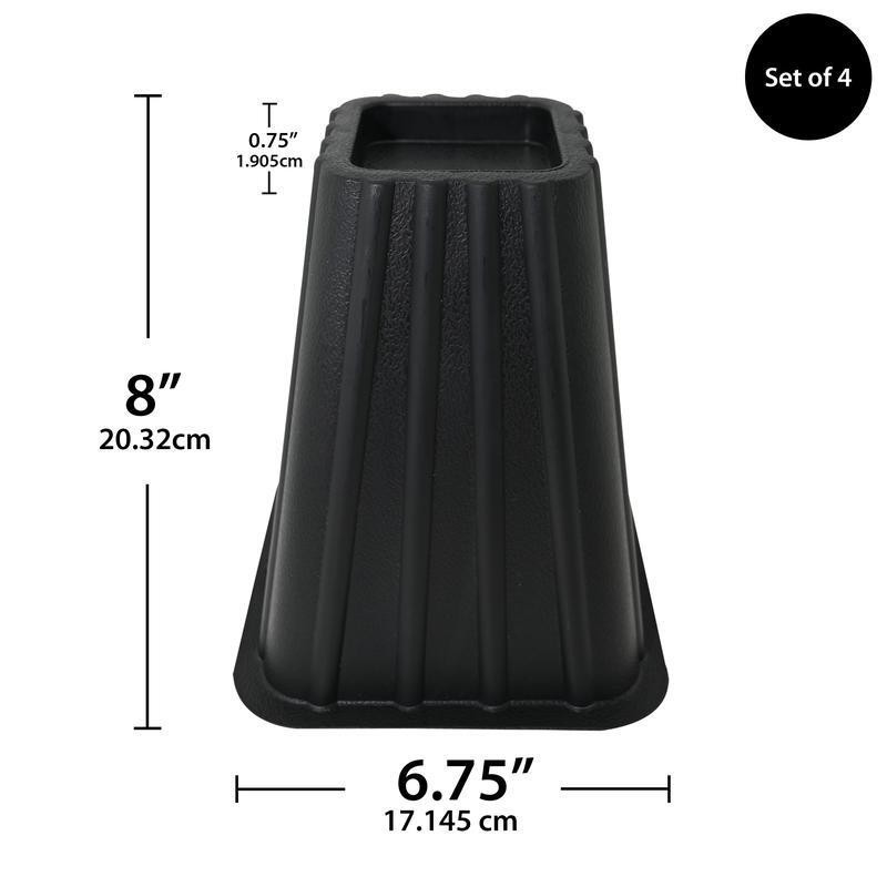 Tall Bed Risers 4-Pack Heavy Duty Storage Solution Underbed Space Savers New