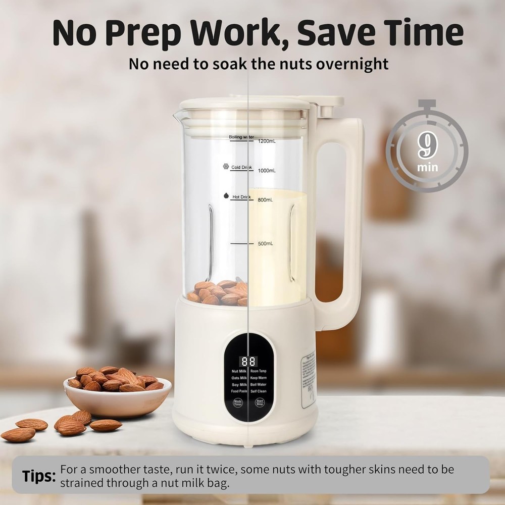 40oz Plant-Based Milk Maker with One-Touch Program and Self-Clean Feature