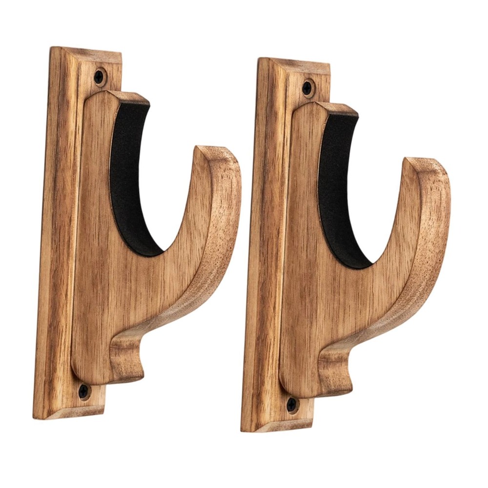 2x Wall Mount Sword Holder Display Hangers Multipurpose Sturdy Practical Wood