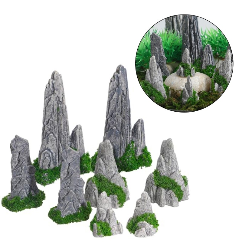 8 Small Mountain Model Features Design Set for Terrains Presentation