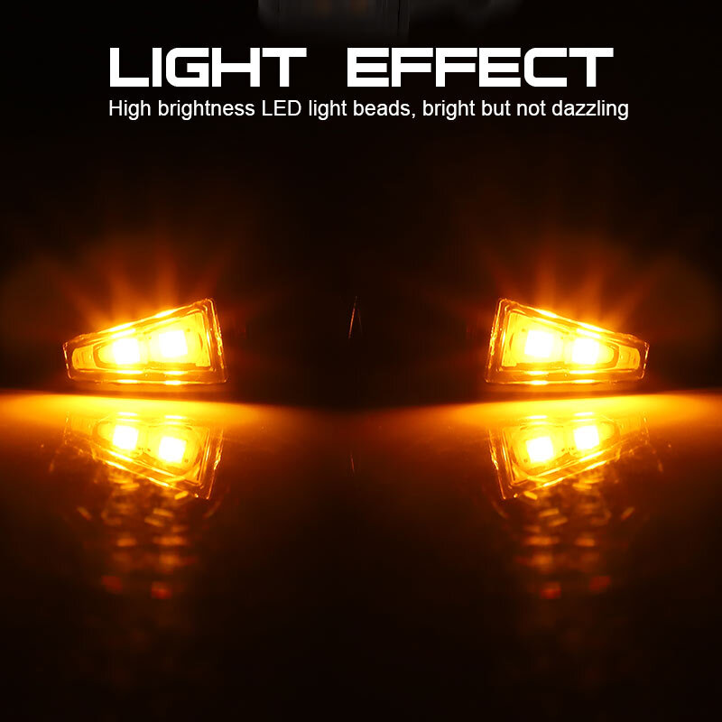 Black 2X Motorcycle LED Turn Signal Mini Blinker Amber Indicator Light Universal