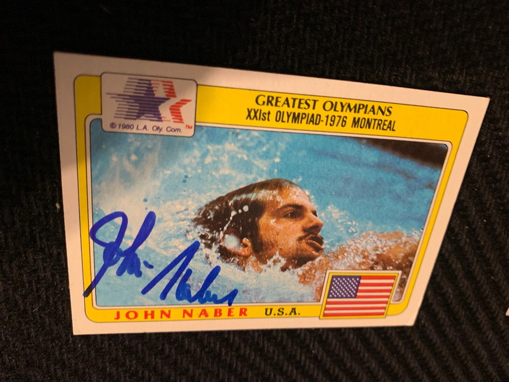 John Naber Olympic Legend SIGNED CARD Autographed