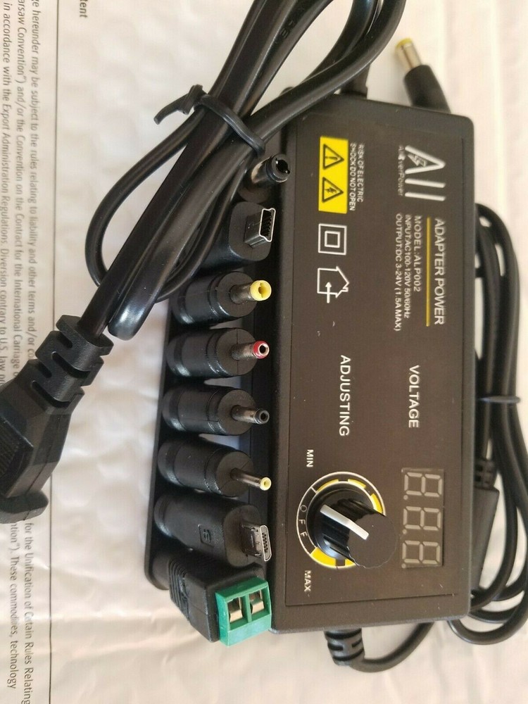 Allover Power 3-24v Adjustable Power Supply ADAPTER W/ LED