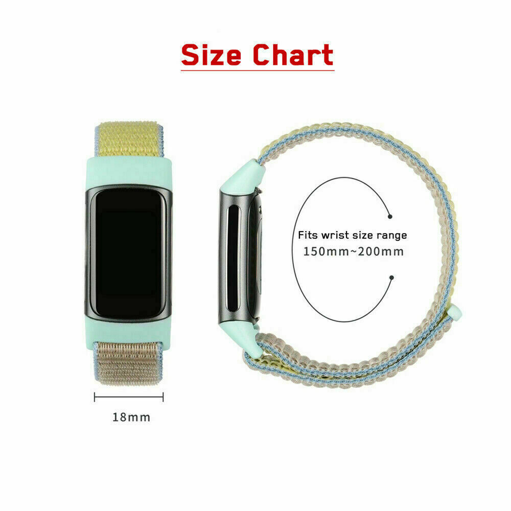Watch Strap Wristband Replacement for Fitbit Charge 5&Charge 6 Nylon Fabric Band