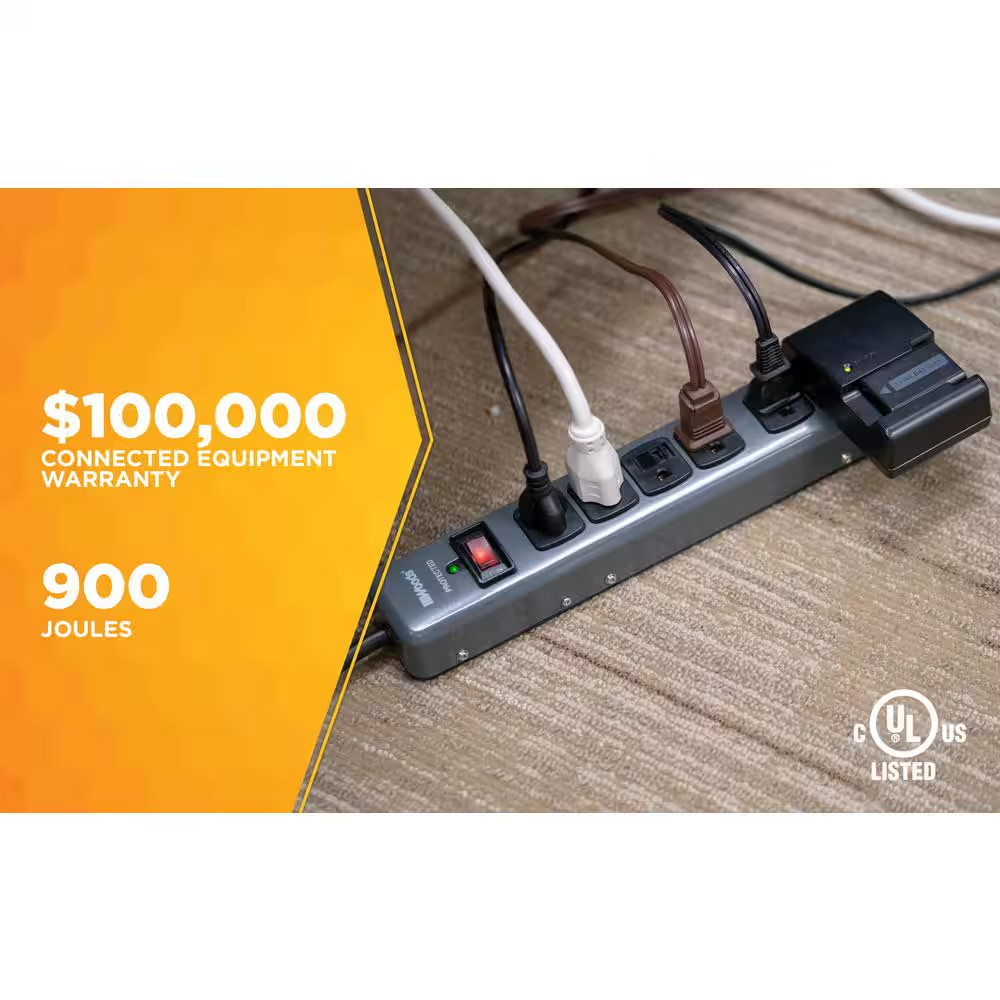 6-Outlet Surge Strip with 3 Ft. Cord