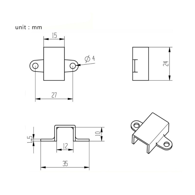 10Pcs Mounting Bracket N20 Micro Gear Motor Base Fixed for Seat Frame Holder 12m