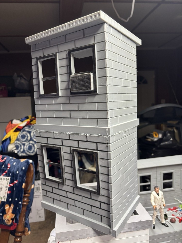 3D Printed Building Diorama 1/12 Scale Model 3D Printed