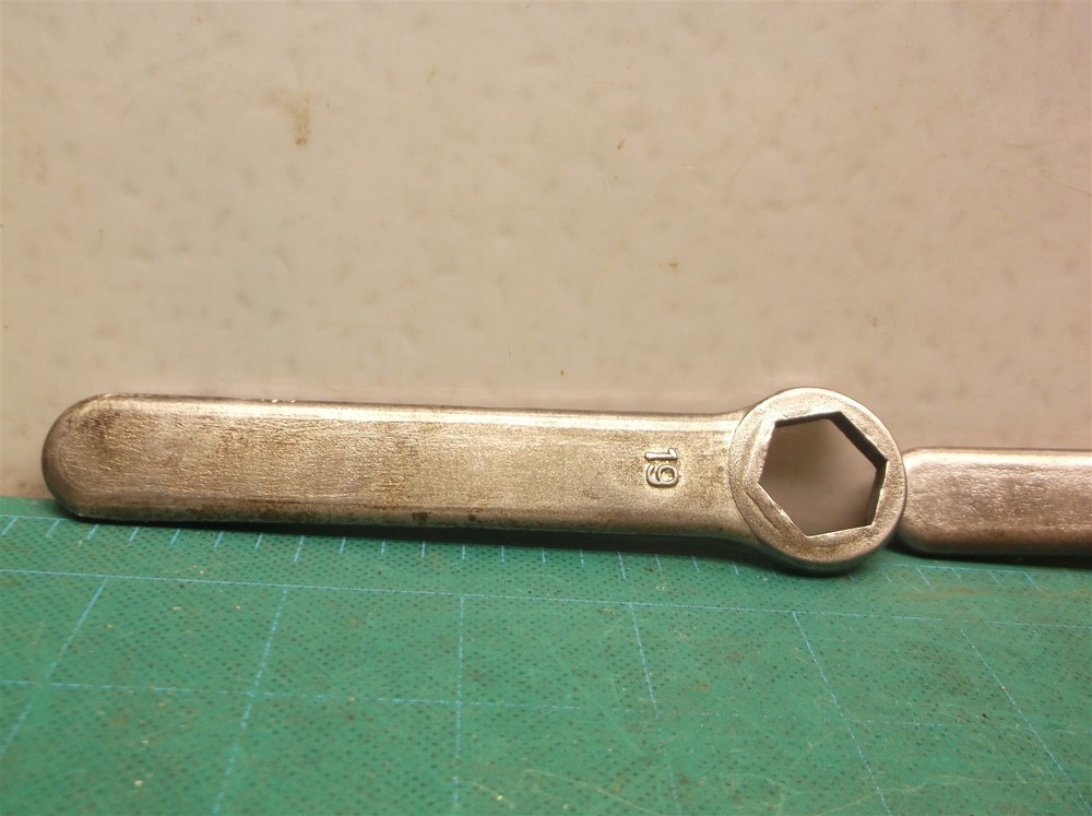 19 & 24 mm vintage box end flat wrenches