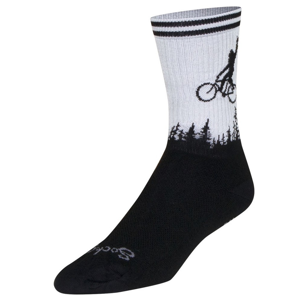 Sockguy Squatchit Crew Socks 9-13 Black/White