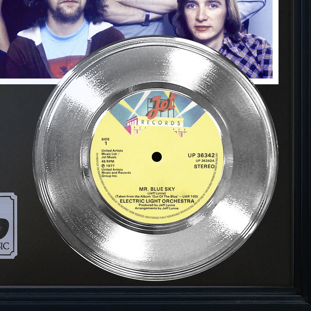 ELO "Mr Blue Sky" Framed 45 Platinum Record Display