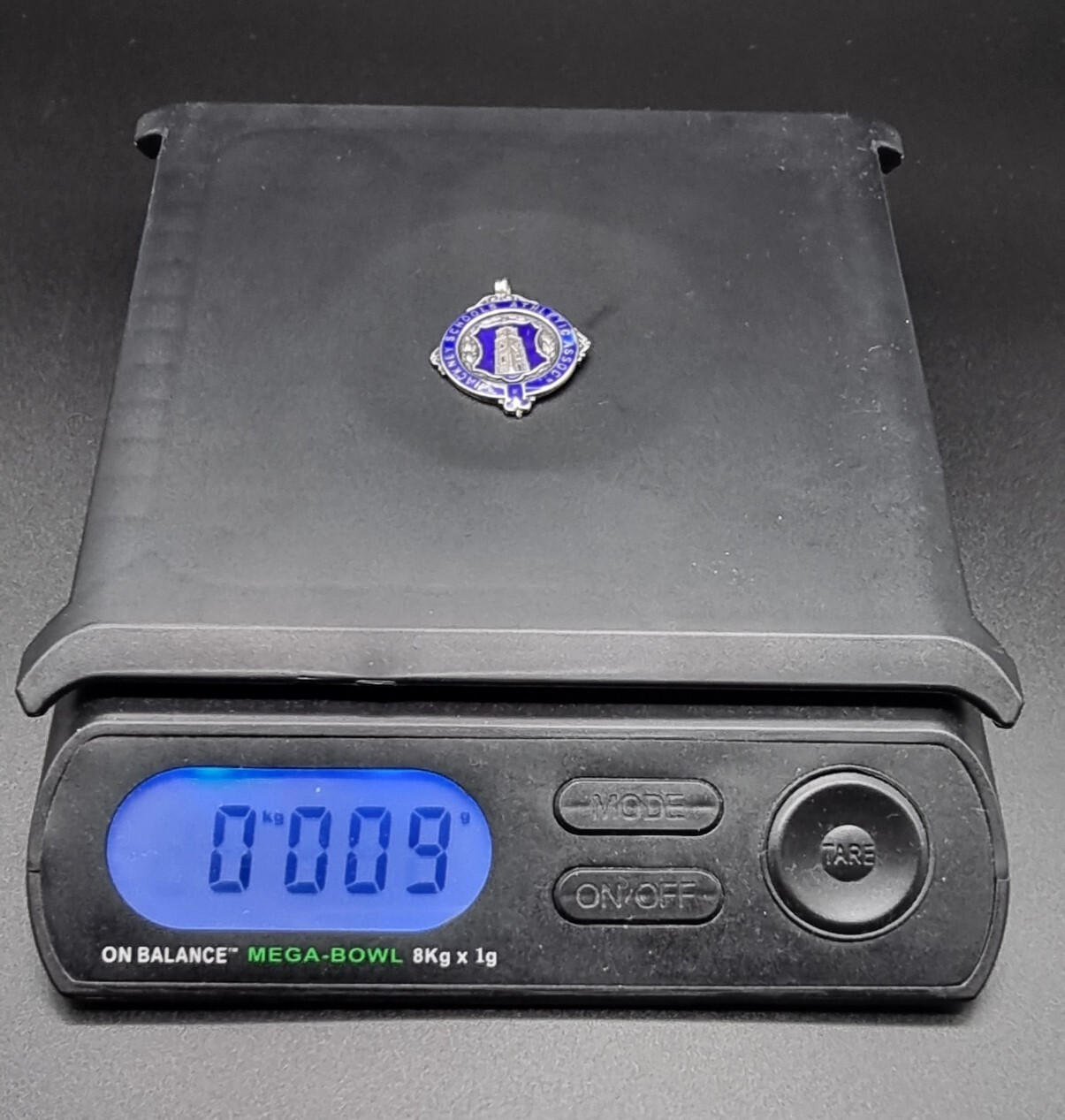 ANTIQUE STERLING SILVER AND ENAMEL FOB FOR POCKET WATCH CHAIN BIRMINGHAM 1924