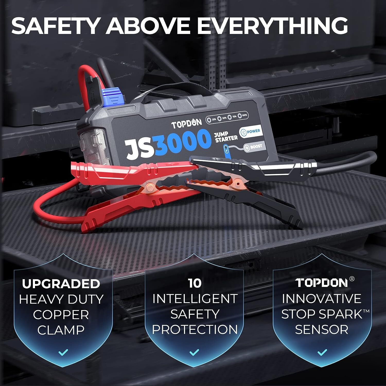 🔥2024 TOPDON JS3000 TOPDON Jump Starter 12 Volt Jumper Starter Battery Booster