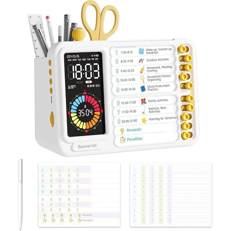 Visual Timer Kids Adults ADHD Task Manager W/ Alarm Reminder & Storage 5 Setting