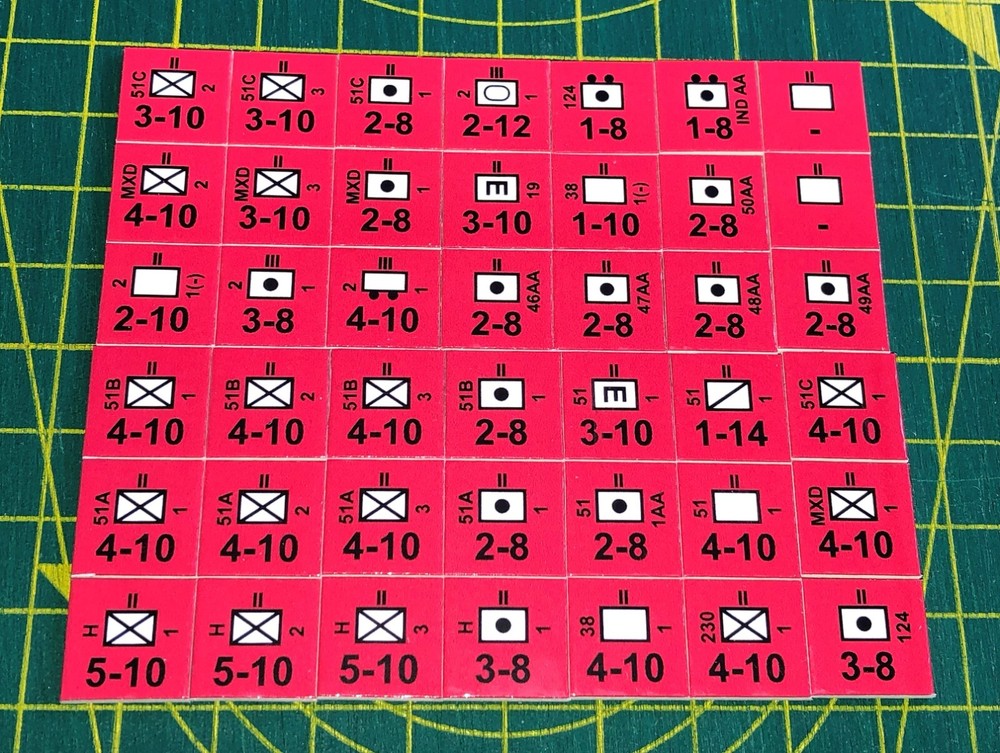 Guadalcanal variant, Avalon Hill, 40 counters + Rules + Quick reference