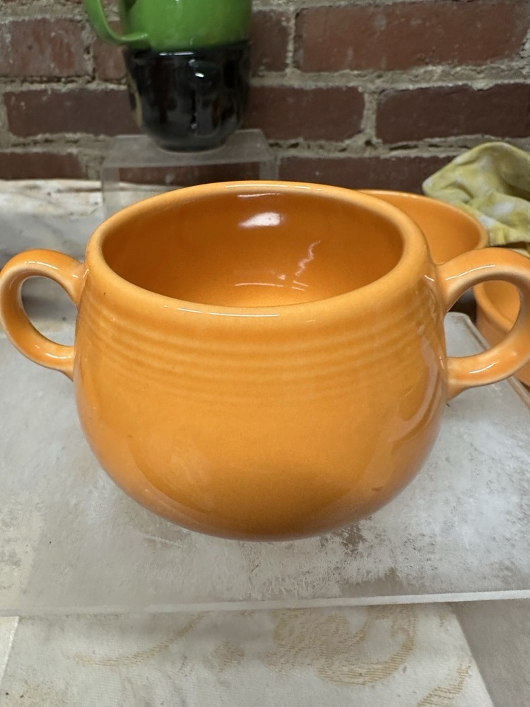 FIESTA ware SUGAR BOWL - TANGERINE (NO LID) - first quality