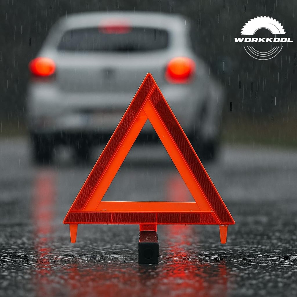 3 Pack Reflective Roadside Warning Triangles with Carrying Case - DOT Approved