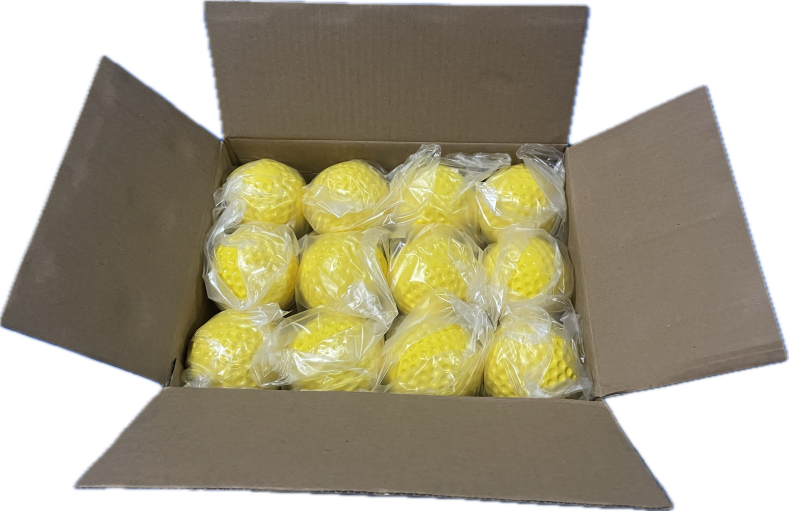 Sting-Free Dimpled Pitching Machine Baseballs - Yellow