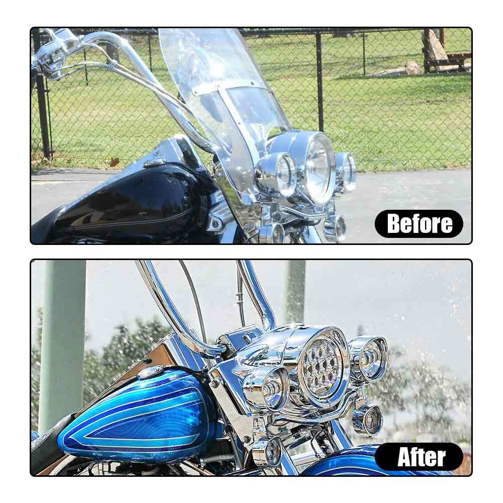Chrome 7" Headlight Trim Ring Visor Bezel for Harley Touring Road King Softail