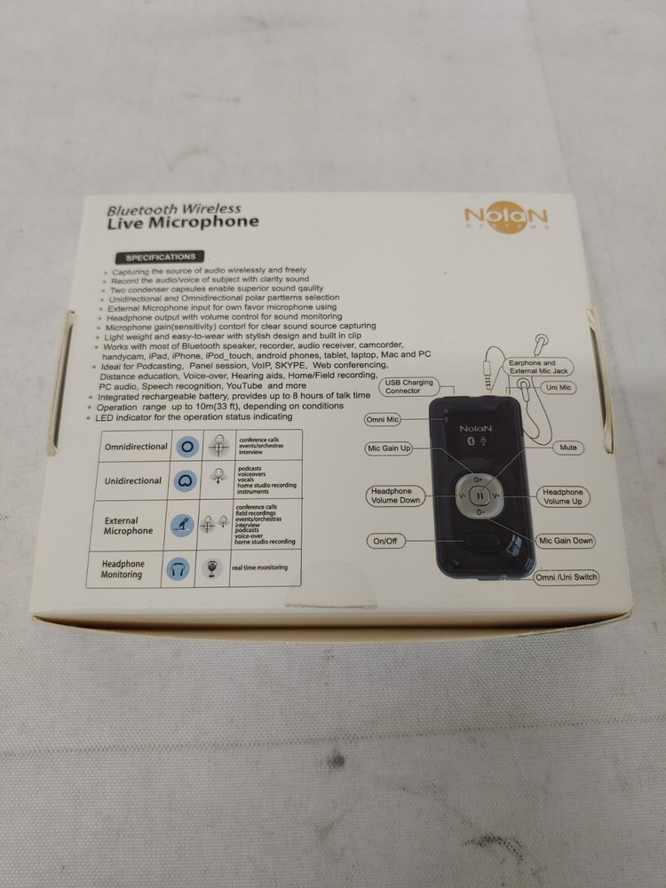 Used Nolan Systems Bluetooth Wireless Live Microphone
