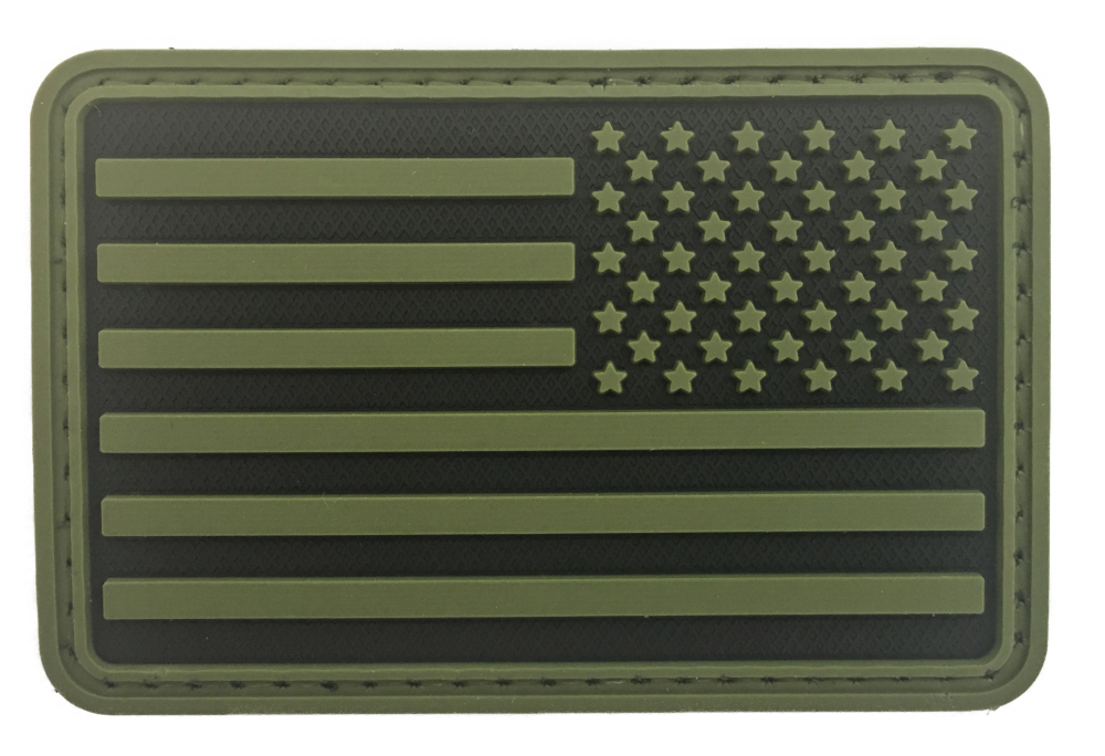 Olive US Flag (Reverse) PVC Patch ( Recon SOI SEAL Ranger Special Forces GB) 527