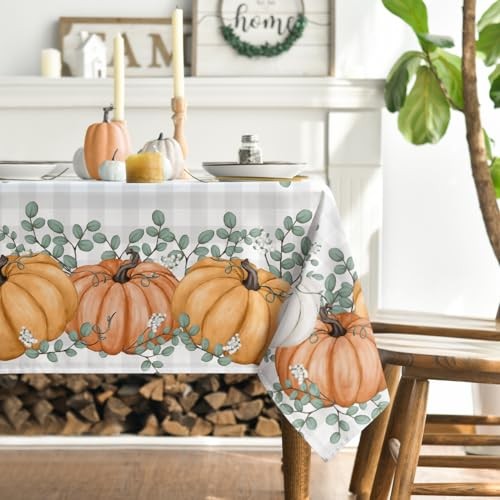 Fall Tablecloth 60x84 Inch Rectangular, 60" x 84" (Rectangular) Orange