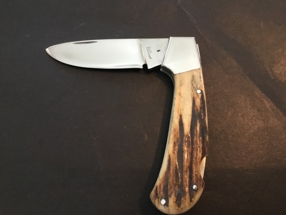 Custom Dick Dorough Premium Stag Lockback like Slipjoint Folder Folding Knife