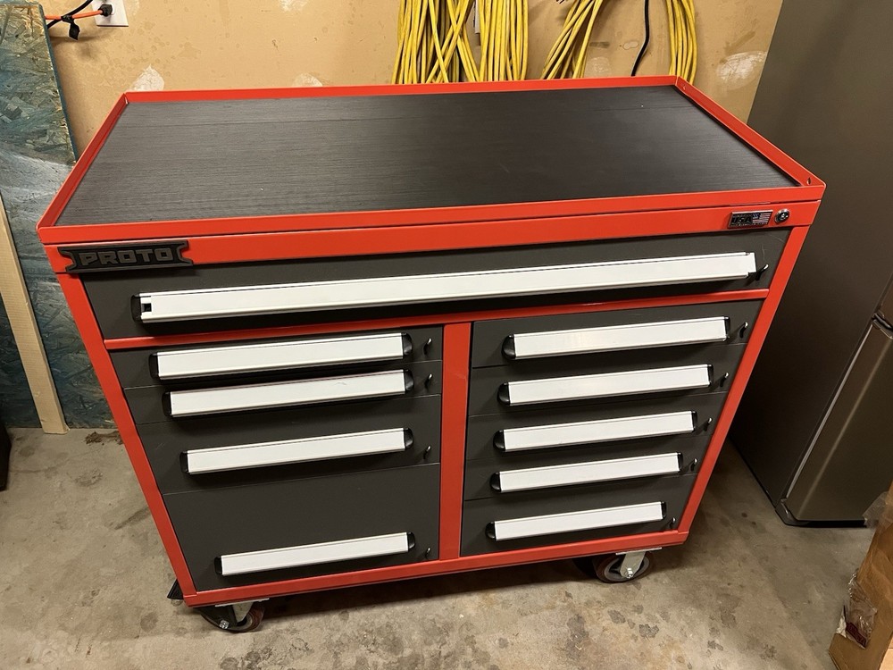 Proto 10-Drawer Heavy-Duty Rolling Tool Box Cabinet