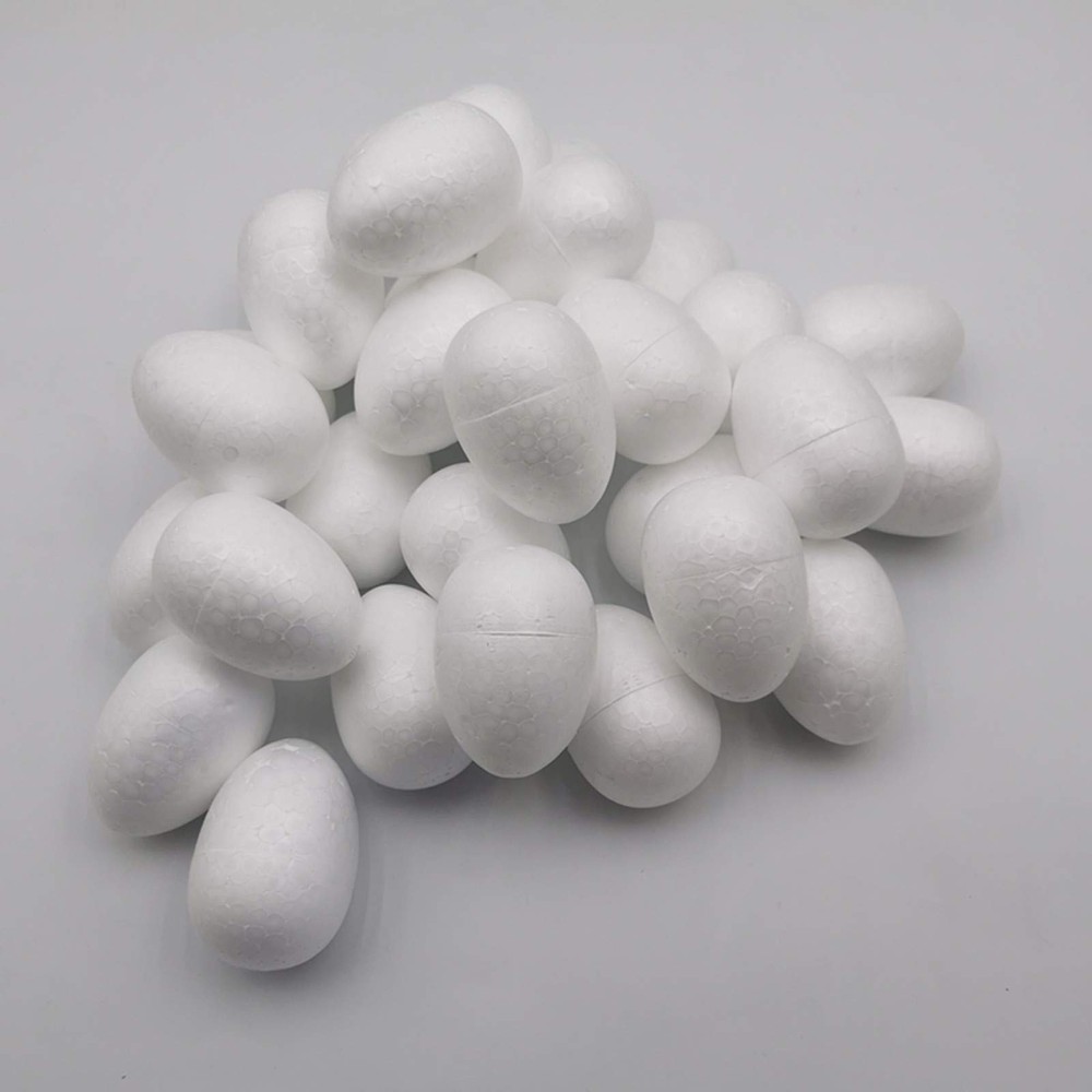 FFchuanhe 2.75 Inch 32 Pack Craft Foam Eggs, Polystyrene Foam Eggs, Easter, C...