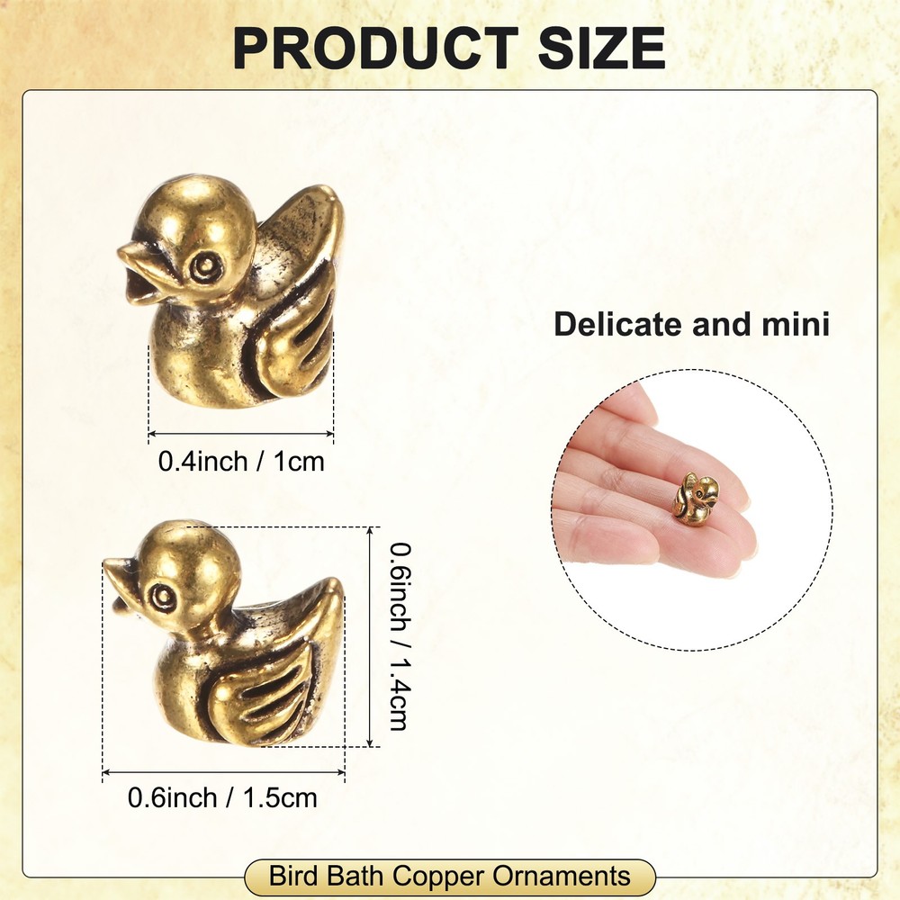 3-Pack Bird Bath Copper Disk, Mini Bird Bath Copper Ornaments [Duck]