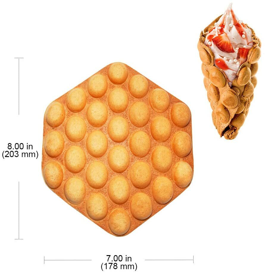 ALDKitchen Bubble Waffle Maker Replaceable 180 Degree Rotating Mold Nonstick