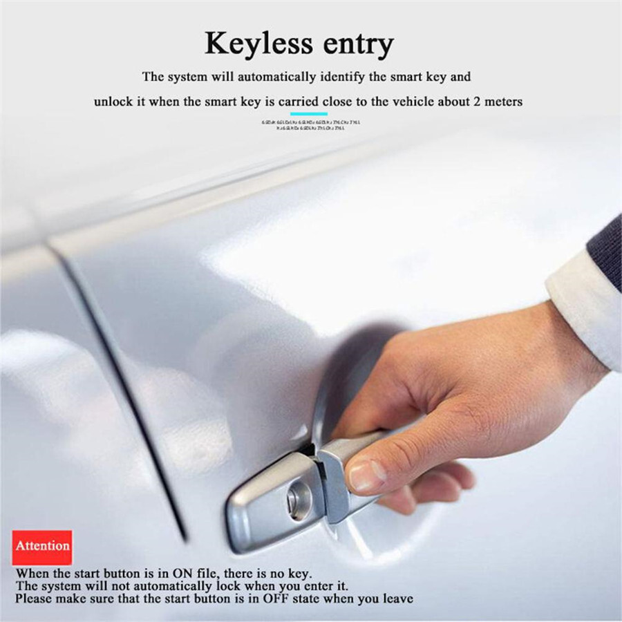 Car Keyless Entry Engine Start Security Alarm System Push Button Remote Control