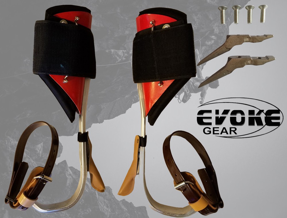Tree Climbing Spike Set Aluminum Climbing Spurs Adjustable With Extra Tree Graff