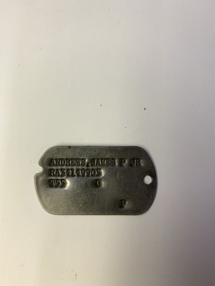 Vintage Korean War Soldier Military Dog Tag w/ Notch T55 Regular Army