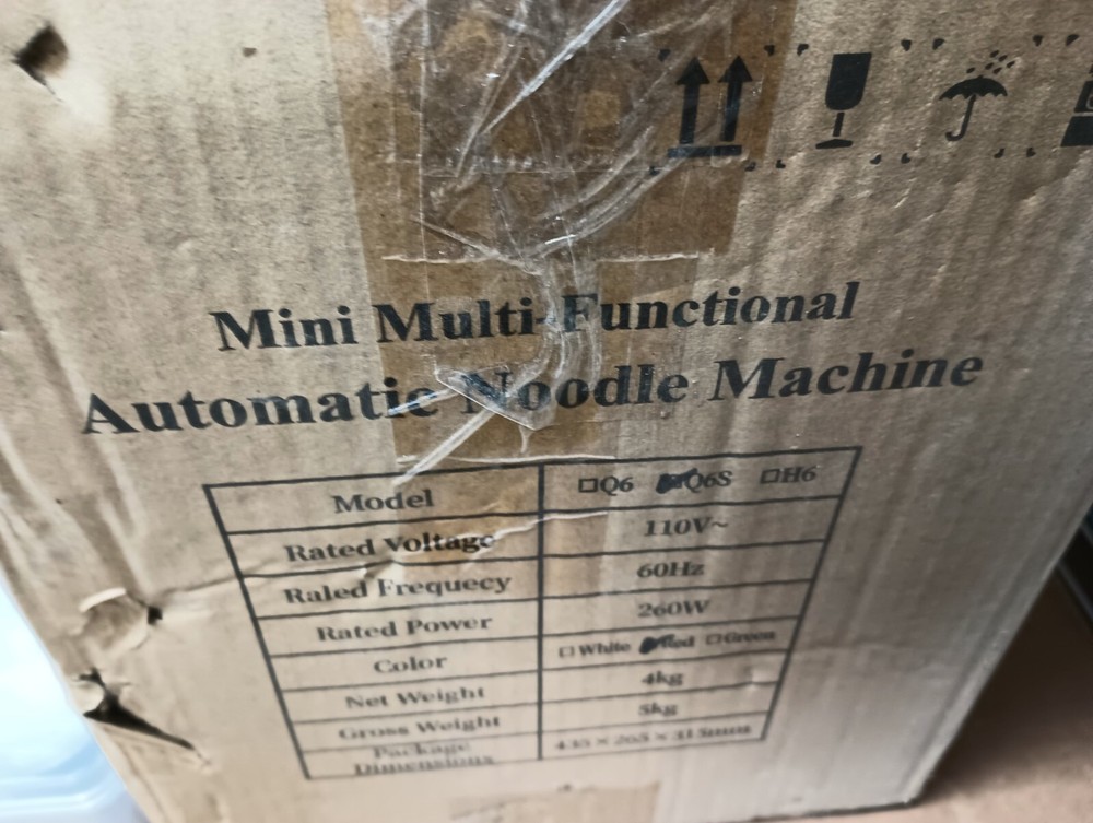 Mini Multi Functional Automatic Noodle Machine 260W Color Red Model Q6S Open Box