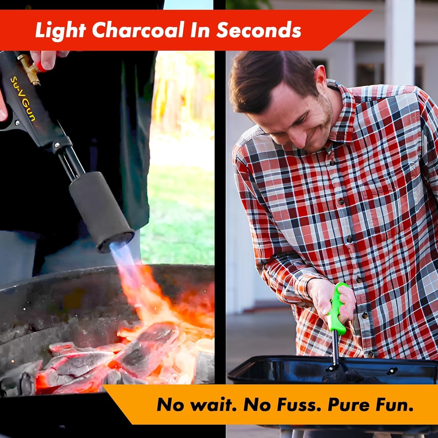 Su-VGun Propane Torch with Stand – High Power 240,000+ BTU Flame Thrower Gun ...