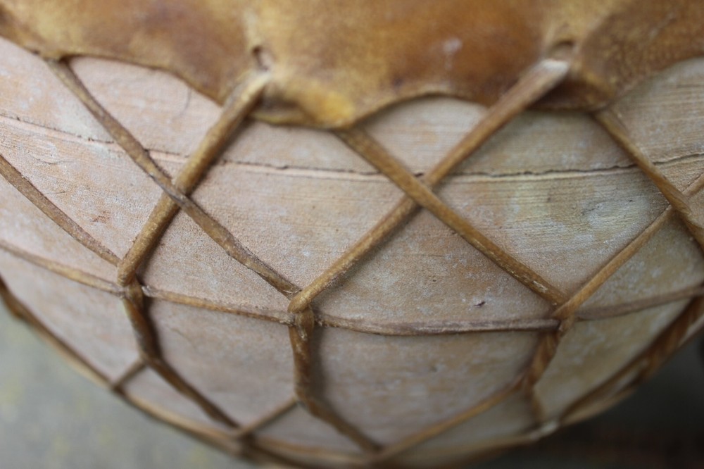 Rustic Clay Double Drum, Handcrafted Ethnic Percussion Instrument