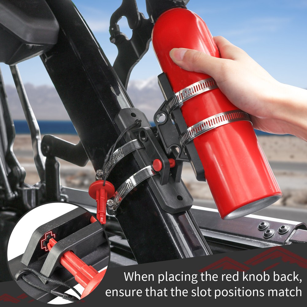 UTV Car Fire Extinguisher Holder Mount Bracket Adjustable Compatible with RZR