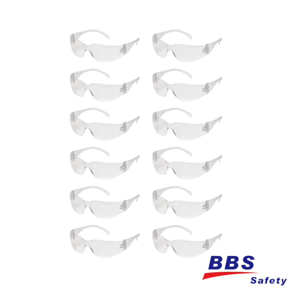 12 Pack Pair Protective Safety Glasses Clear Lens Eyewear Anti Scratch Work UV