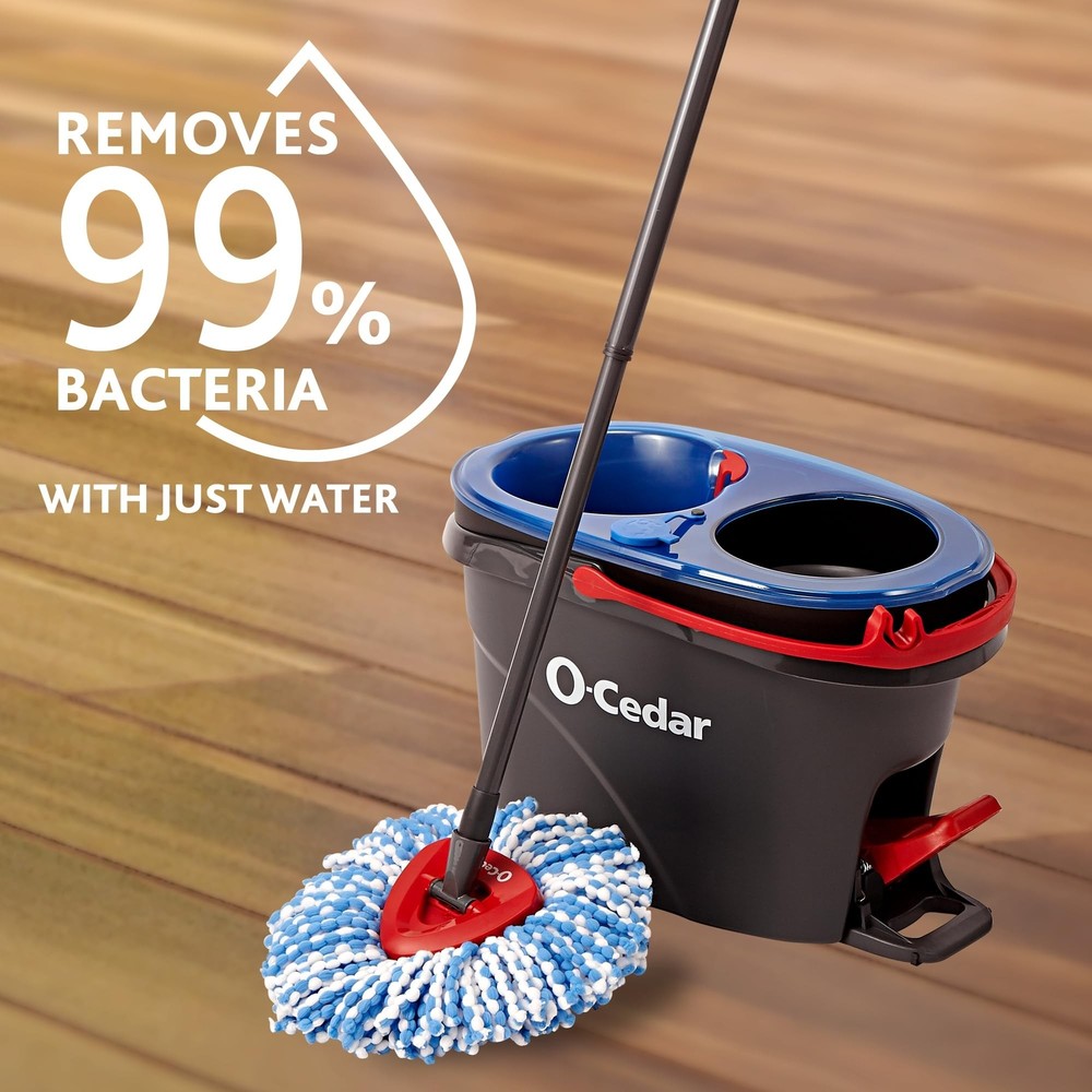 O-Cedar RinseClean Spin Mop & Bucket System | Clean with Clean Water | Remove...