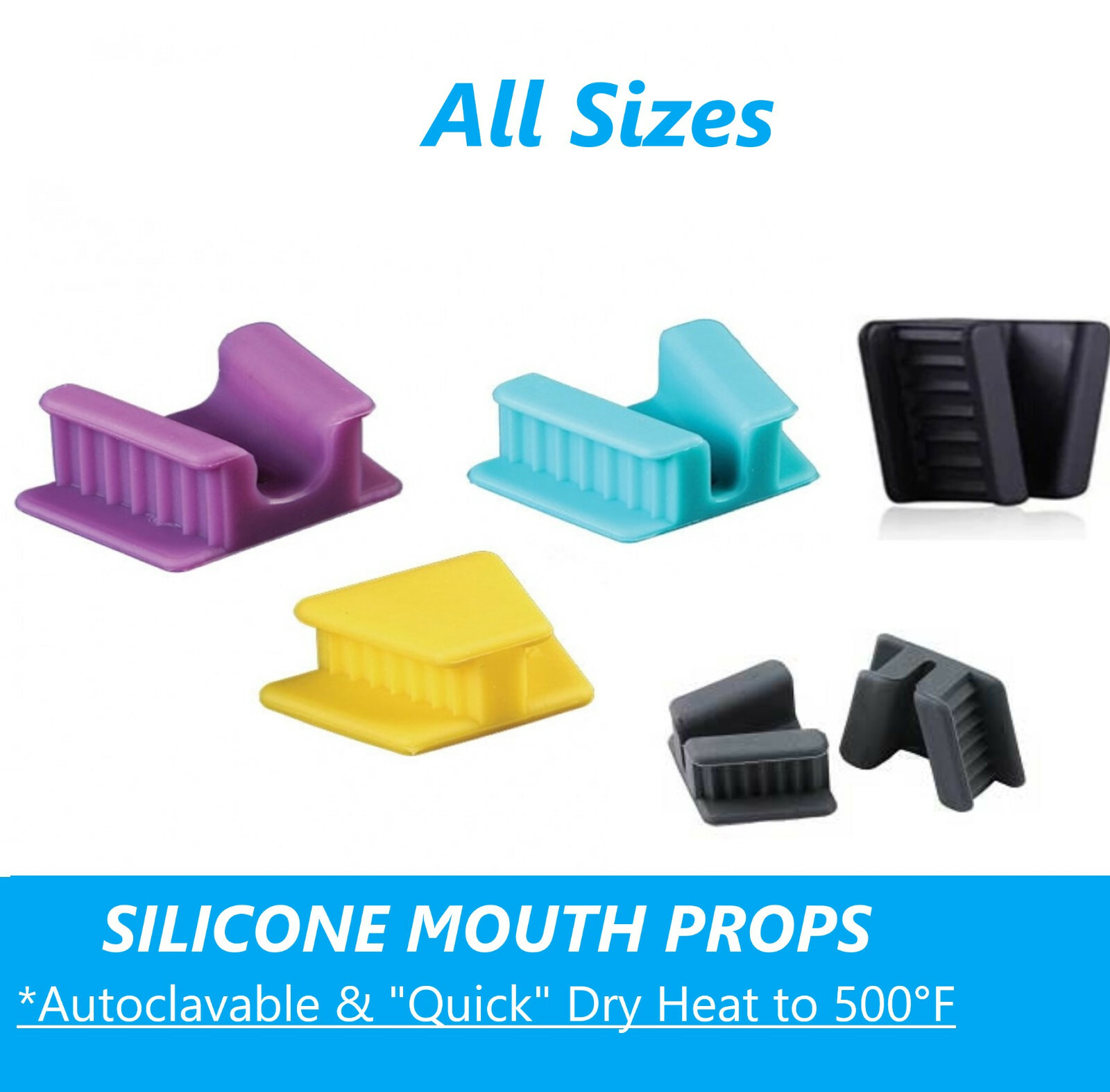 Dental Mouth Edentulous XL Silicone Bite Blocks Autoclavable & Dry Heat to 500°F