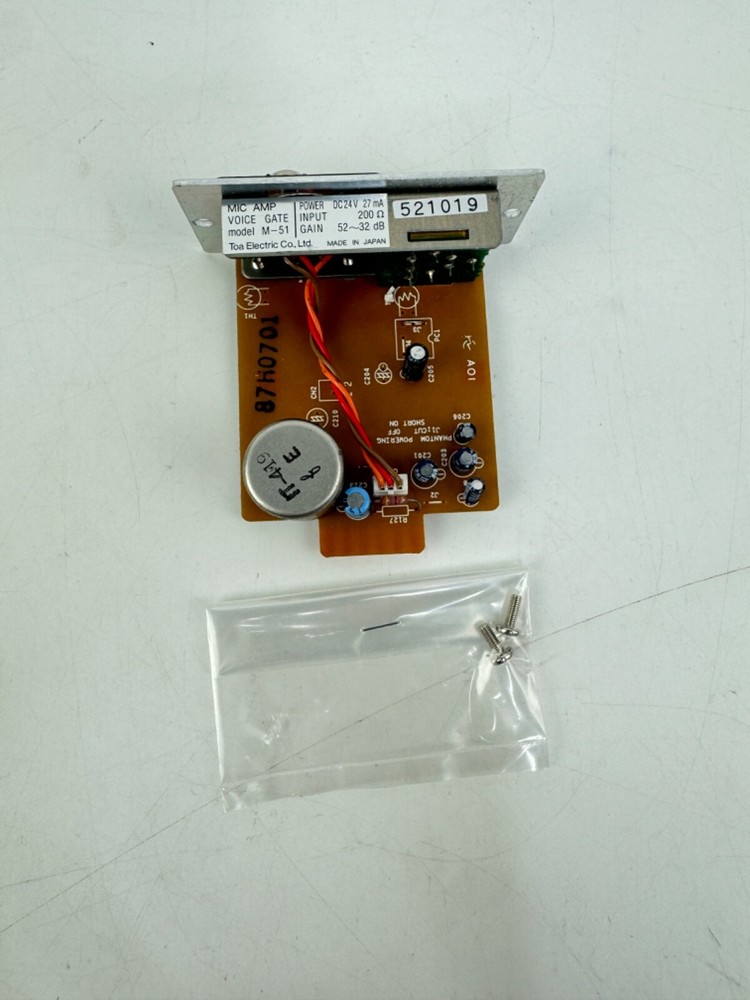 TOA M-51S Microphone Input with Voice Gate Screw Terminal Module