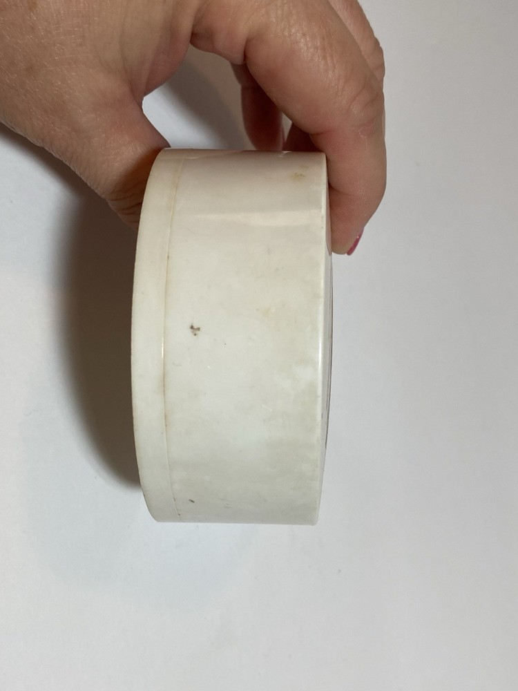 Vintage Corn Silk Micron Face Powder Empty Container White Container Stained