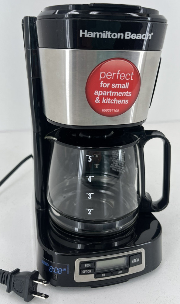 Hamilton Beach FrontFill Mini Brew Compact 5 Cup Programmable Coffee Maker