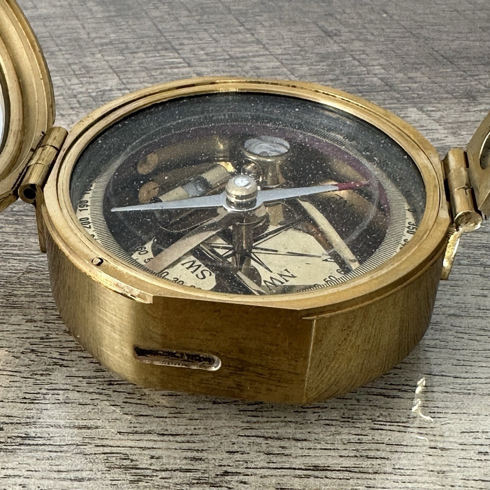 Vintage STANLEY LONDON Natural Sine Brass Compass & Wooden Box