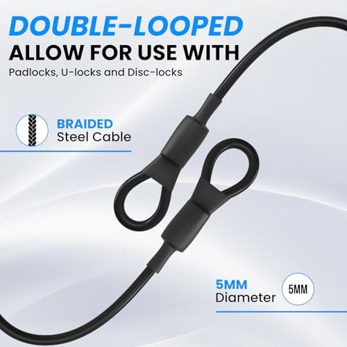4-Pack Heavy Duty Loop End Cable Braided 12 inch length 4-pack standard loop