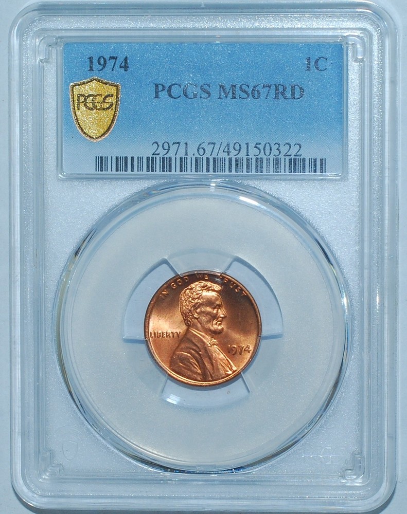 1974 PCGS MS67RD Red Lincoln Cent