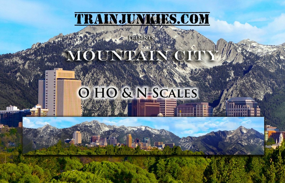 TrainJunkies Mountain City Model Railroad Backdrop