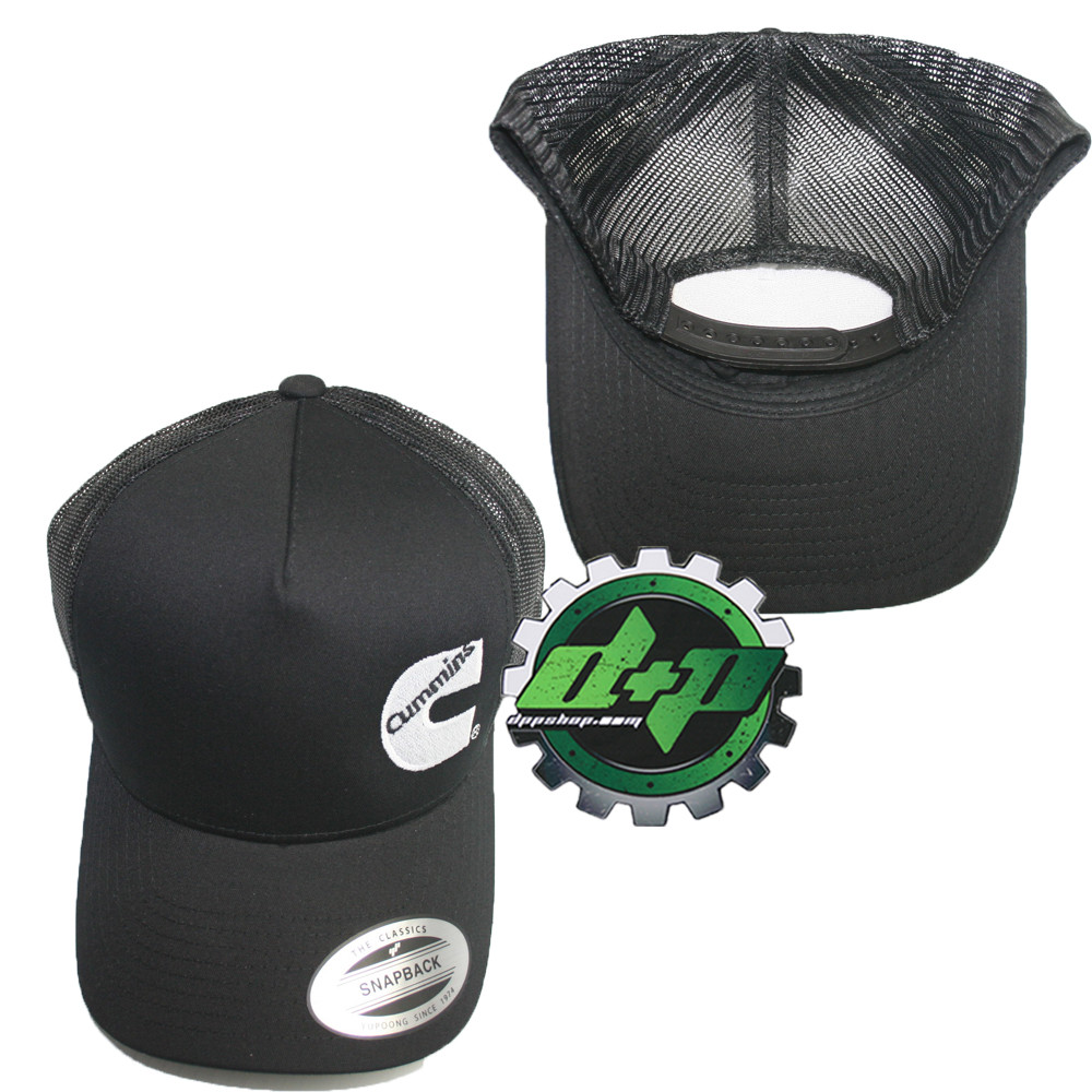 Cummins trucker mesh summer cummings hat ball cap snap back black offset